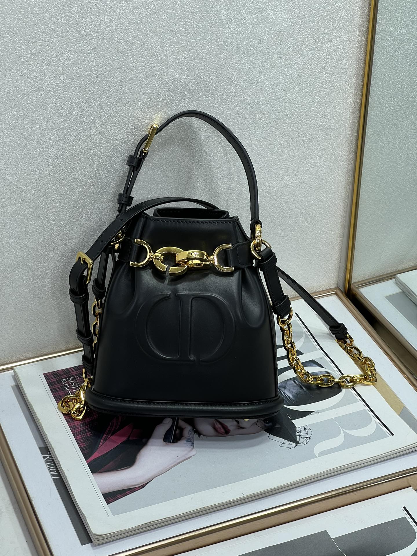 Éxito de ventas 🔥 reposición 3314s Di❤️r Oblique bolso cubo 👜 17cm