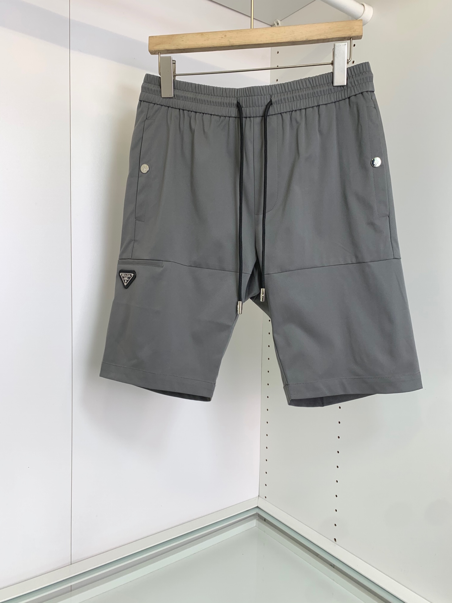 Prada Clothing Shorts Black Grey Splicing Men Cotton Spring/Summer Collection Fashion Casual
