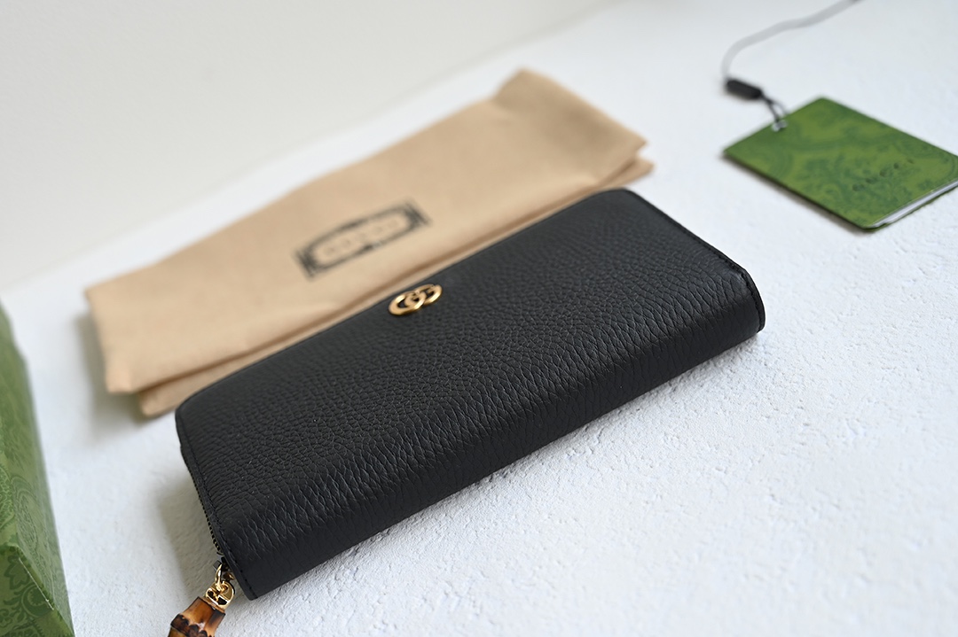 Gucci GG Marmont Long Wallet Black Leather Standard everyday