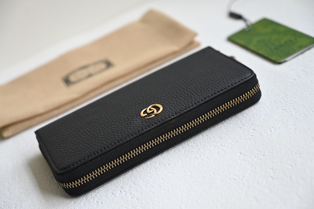 Gucci GG Marmont Long Wallet Black Leather Standard everyday