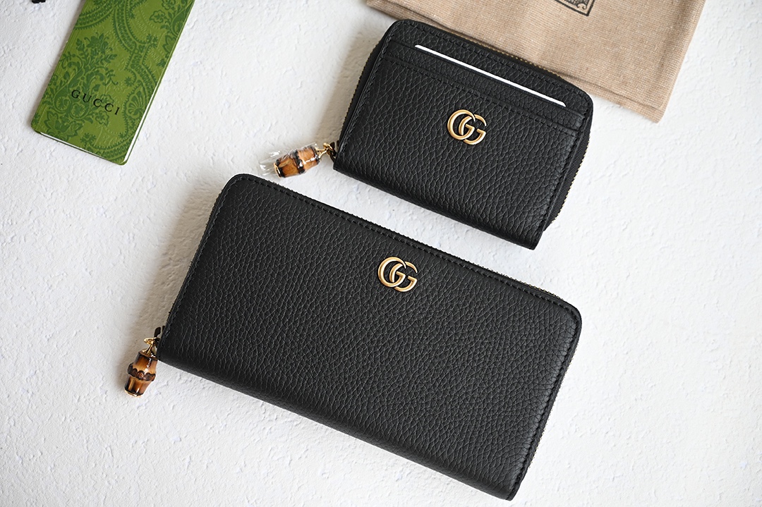 Gucci GG Marmont Long Wallet Black Leather Standard everyday