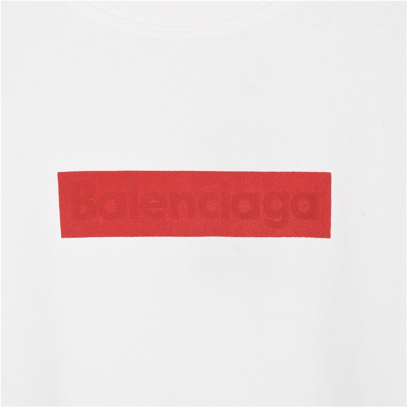 170 Balenciaga/巴黎世家 红底logo发泡立体印花短袖T恤