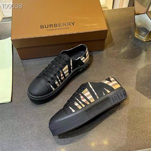 Burberry Shoes Sneakers Lattice Women Men Cotton Sheepskin Vintage Sweatpants