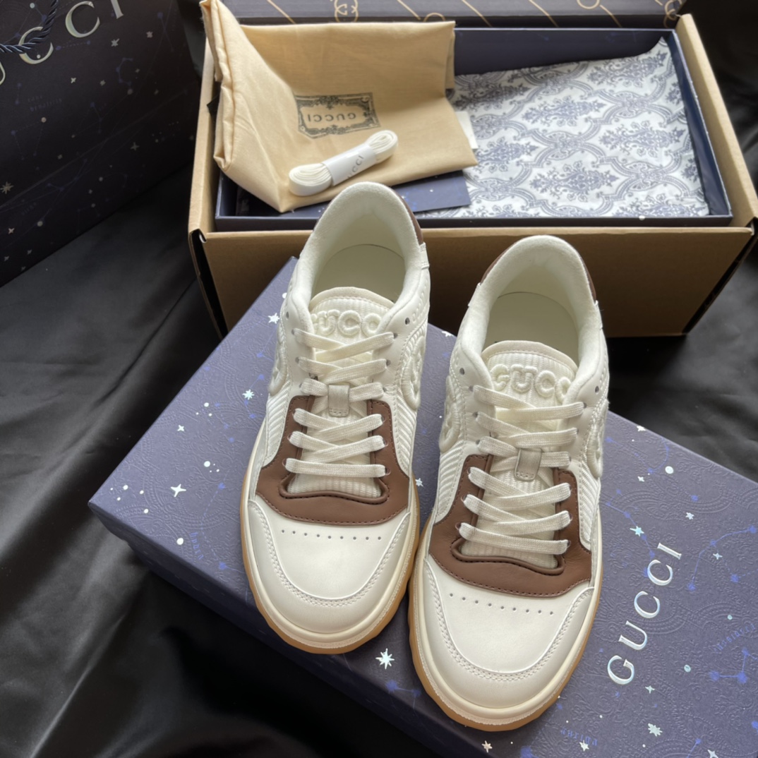 GUCCI 板鞋 牛皮 网面 做旧 运动鞋
