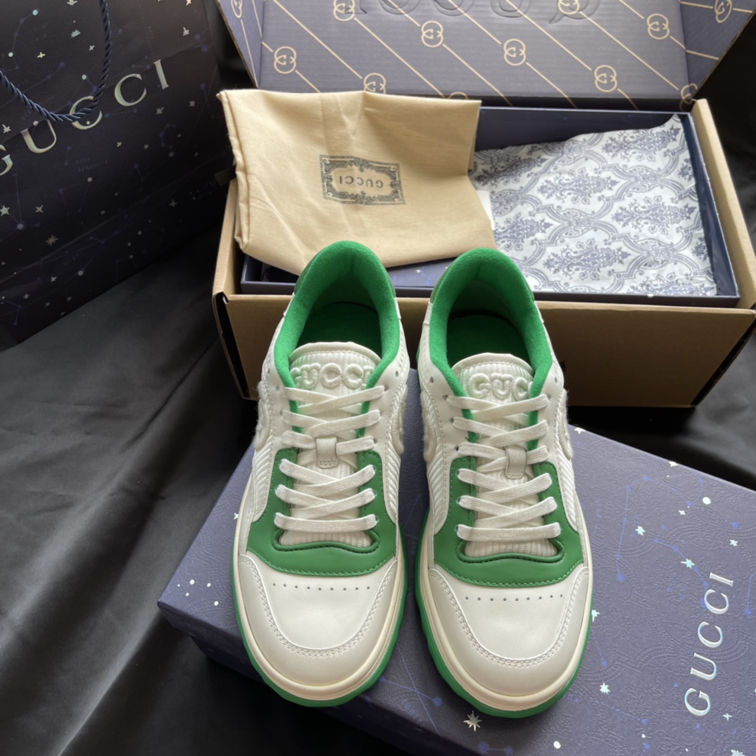 GUCCI 运动鞋 牛皮 网面 做旧 板鞋