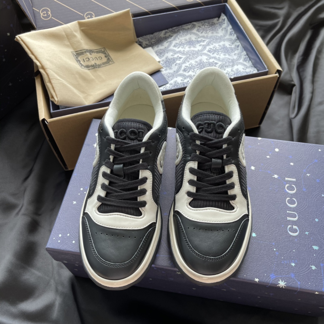 GUCCI 运动鞋 牛皮 网面 做旧 板鞋
