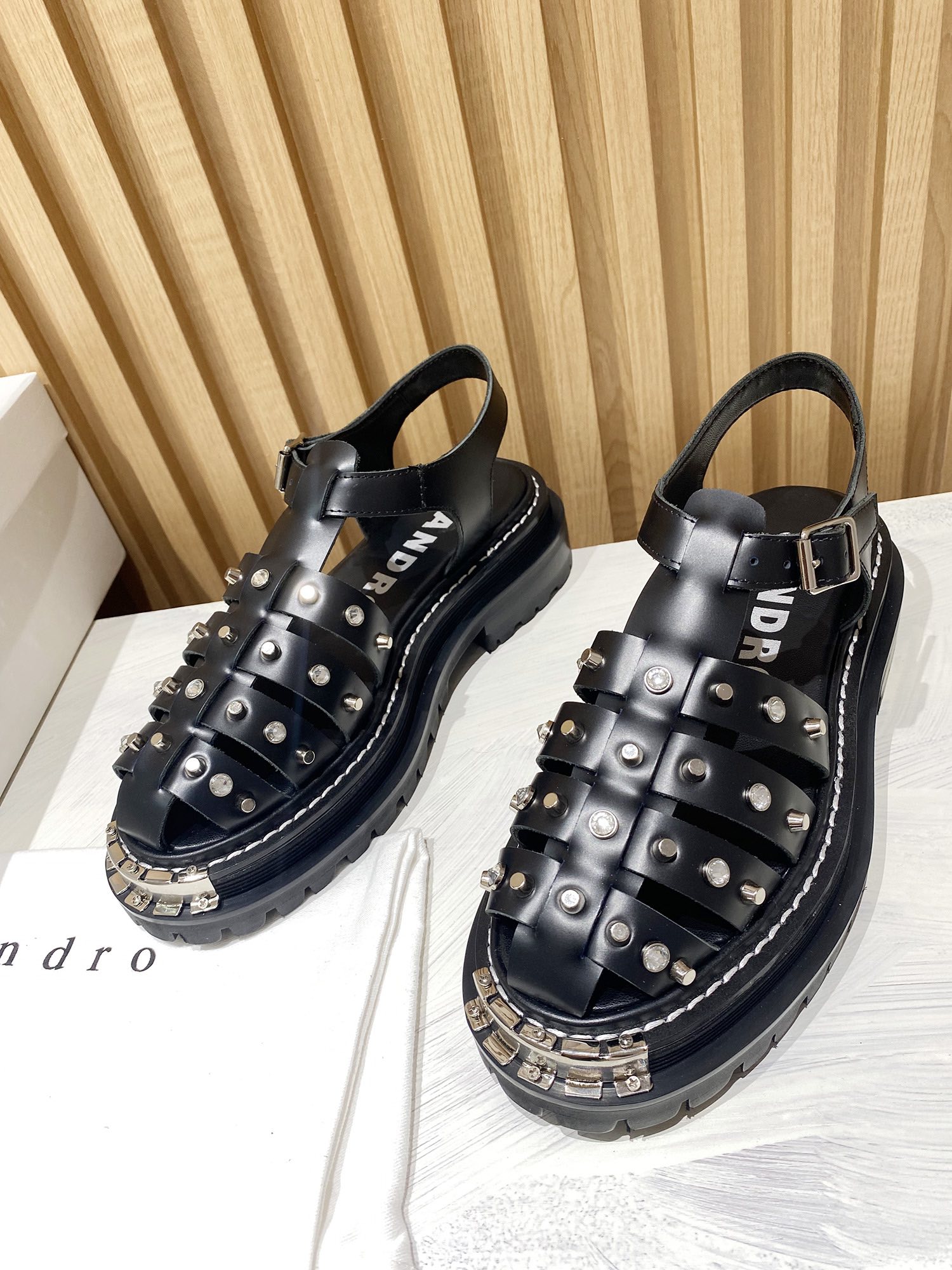 Sandro Women's Studded Leather Fisherman Sandals - Versatile Thick Sole 3 i1685975873 8330 1