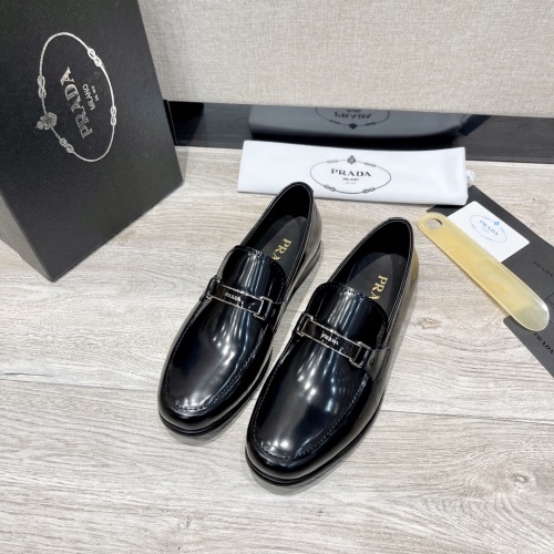 Prada Men's Black Leather Loafers with Silver-Tone Hardware, Size 38-45 1 Prada Men's Black Leather Loafers with Silver-Tone Hardware, Size 38-45