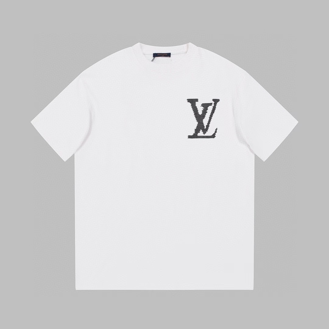 Louis Vuitton Abbigliamento T-Shirt Replica all’ingrosso
 Nero Grigio Bianco Cotone Collezione Primavera/Estate Fashion Maniche corte