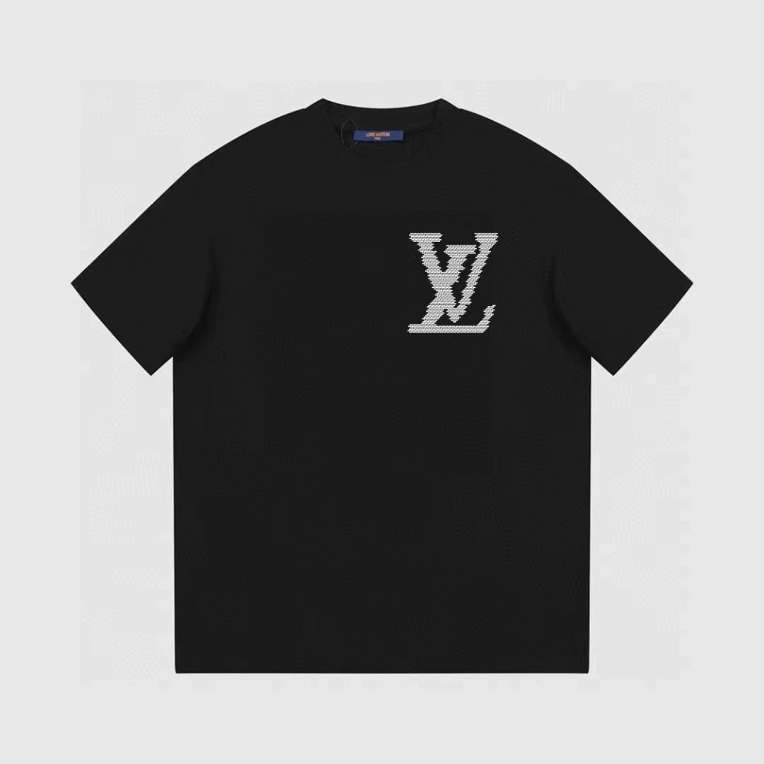 Louis Vuitton Abbigliamento T-Shirt Replica di migliore qualità
 Nero Grigio Bianco Cotone Collezione Primavera/Estate Fashion Maniche corte