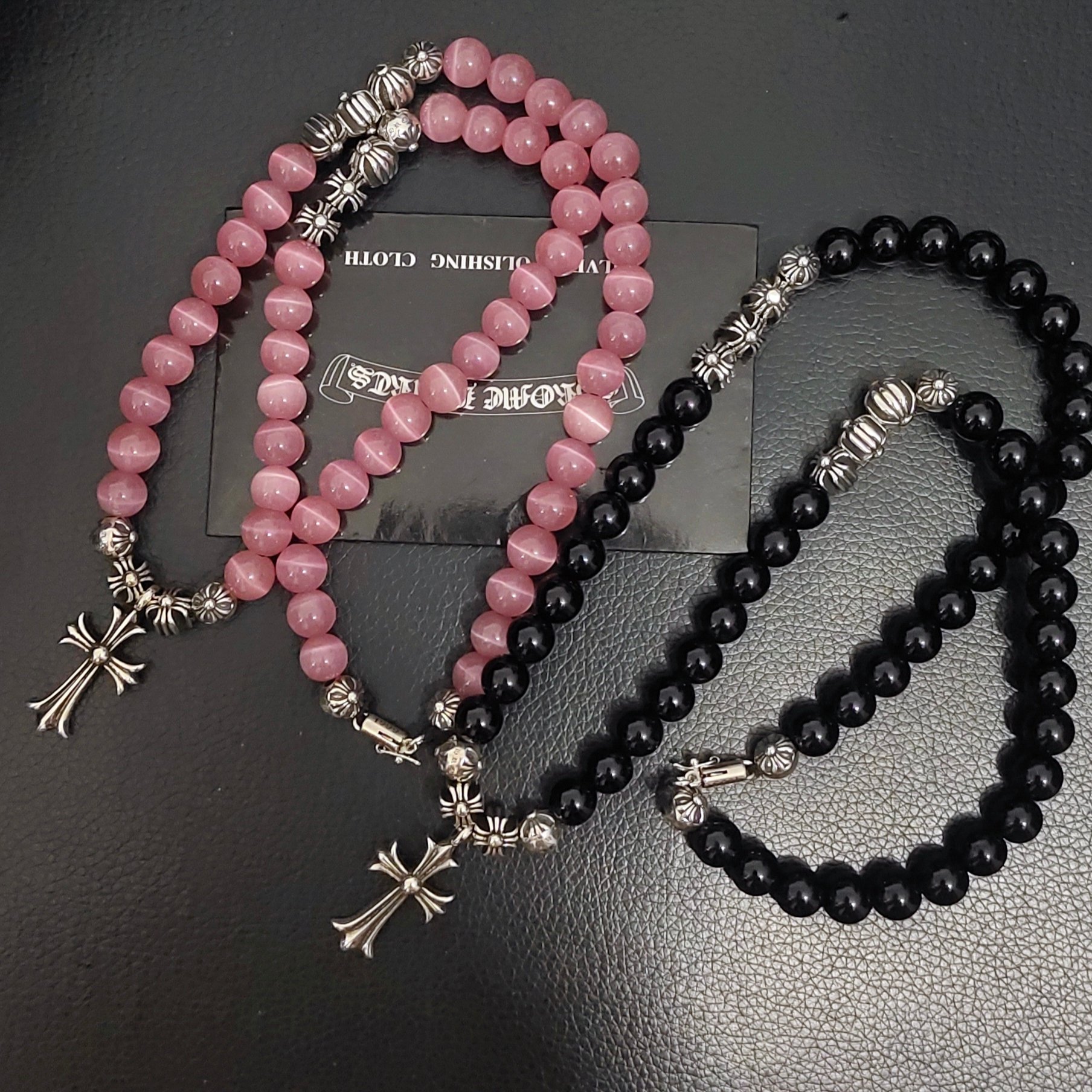 Chrome Hearts 克罗心猫眼石 黑曜石项链