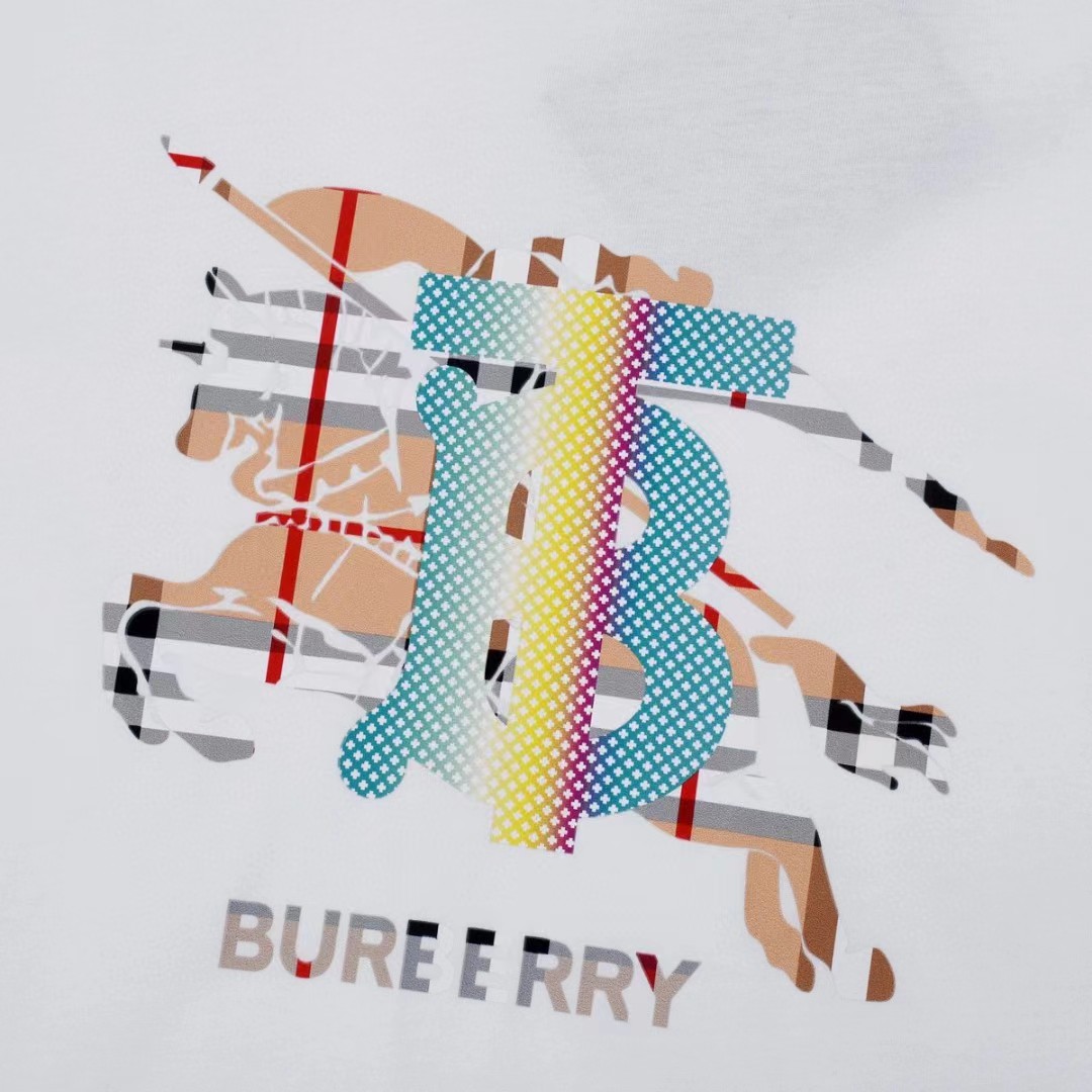 BURBERRY 巴宝莉 格子战马彩虹TB渐变印花短袖