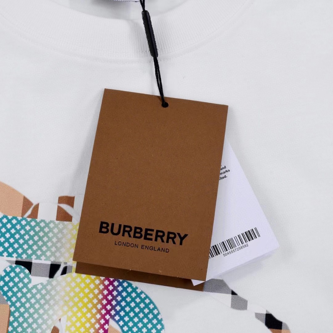 BURBERRY 巴宝莉 格子战马彩虹TB渐变印花短袖