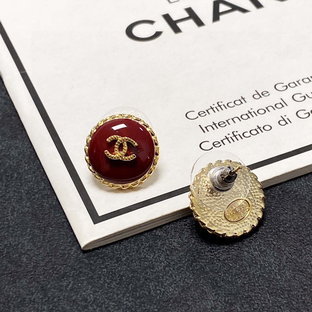 新款Chanel小香新年红色耳钉专柜