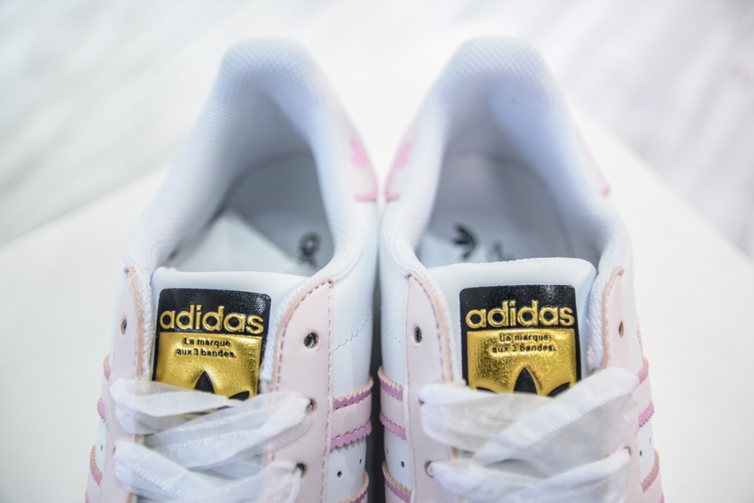 Pure original adidas clover Originals Superstar ”White/Black/Gold” shell head EG4958