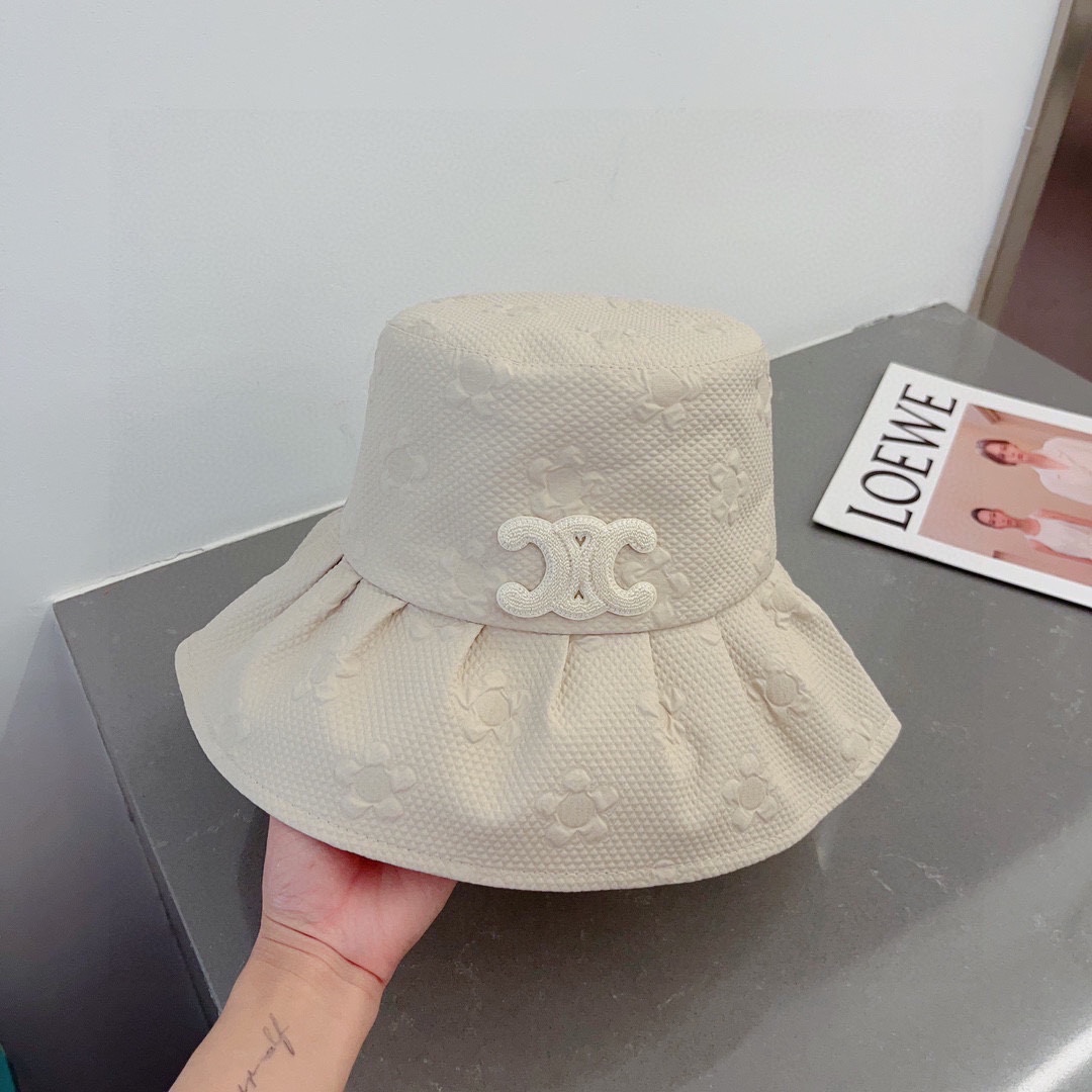 Celine赛琳荷叶边遮阳帽