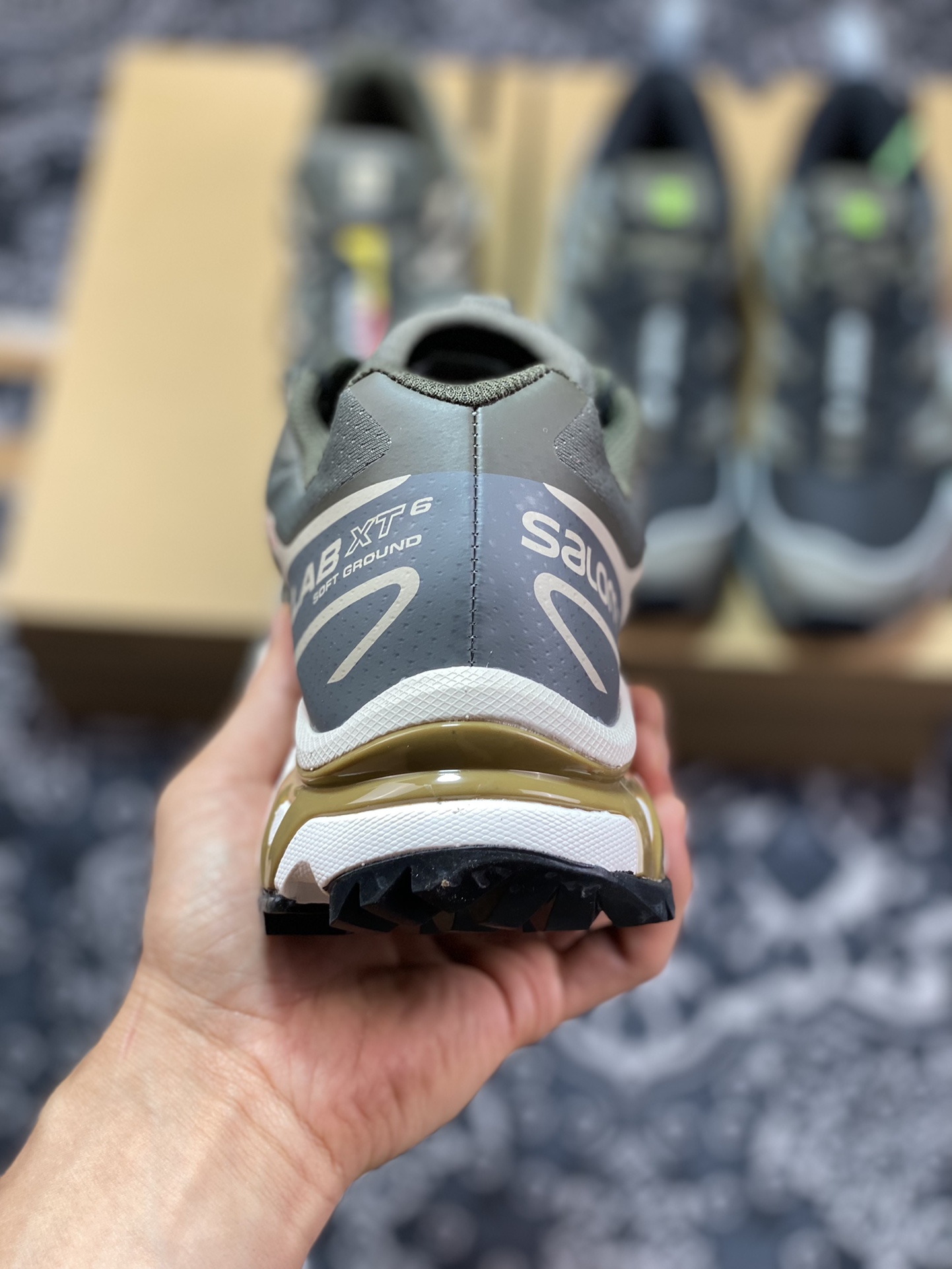 Salomon XT-6”Beluga/Pewter/Dull Gold” skyline series low-top sneakers ”dark gray beige gold” 471362