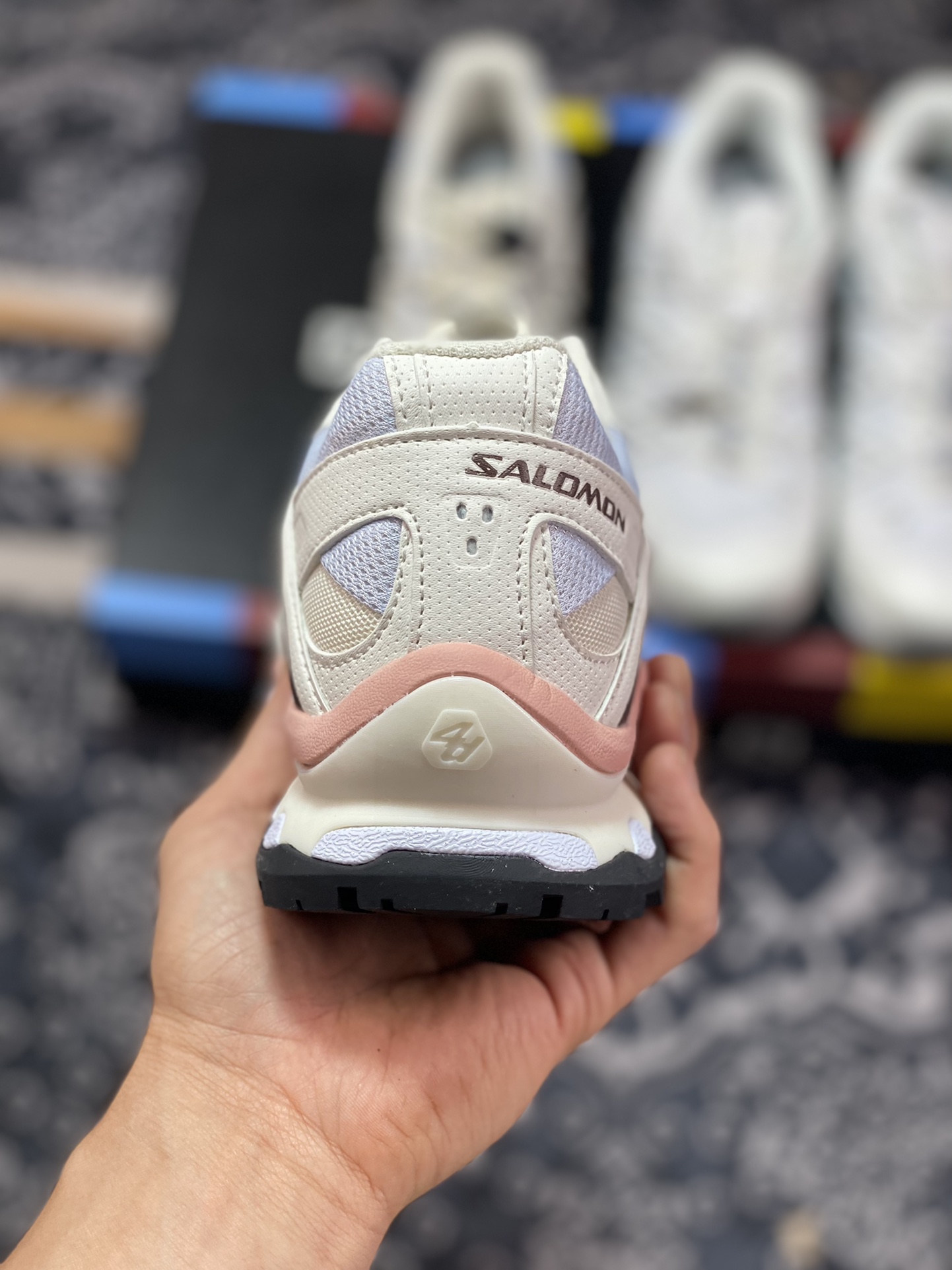 Salomon/Salomon XT-Quest ADV ”Milky White” XT Explorer running shoes ”Milk White Light Pink Blue Brown” 417589