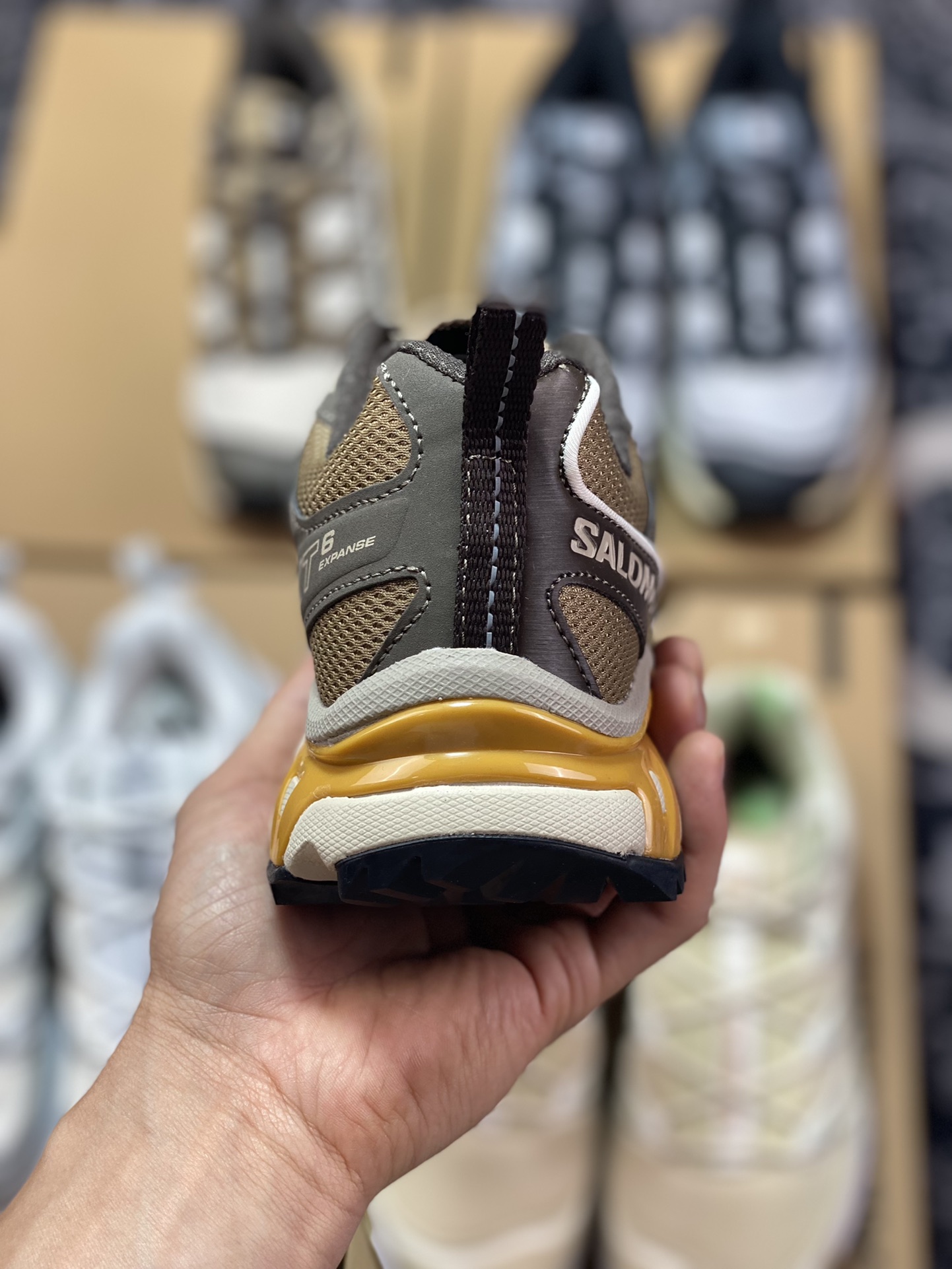 Salomon XT-6 Expanse ”Dark Brown/Grey” XT-6 vast series cross-country running shoes ”Dark Brown Gray” 417416