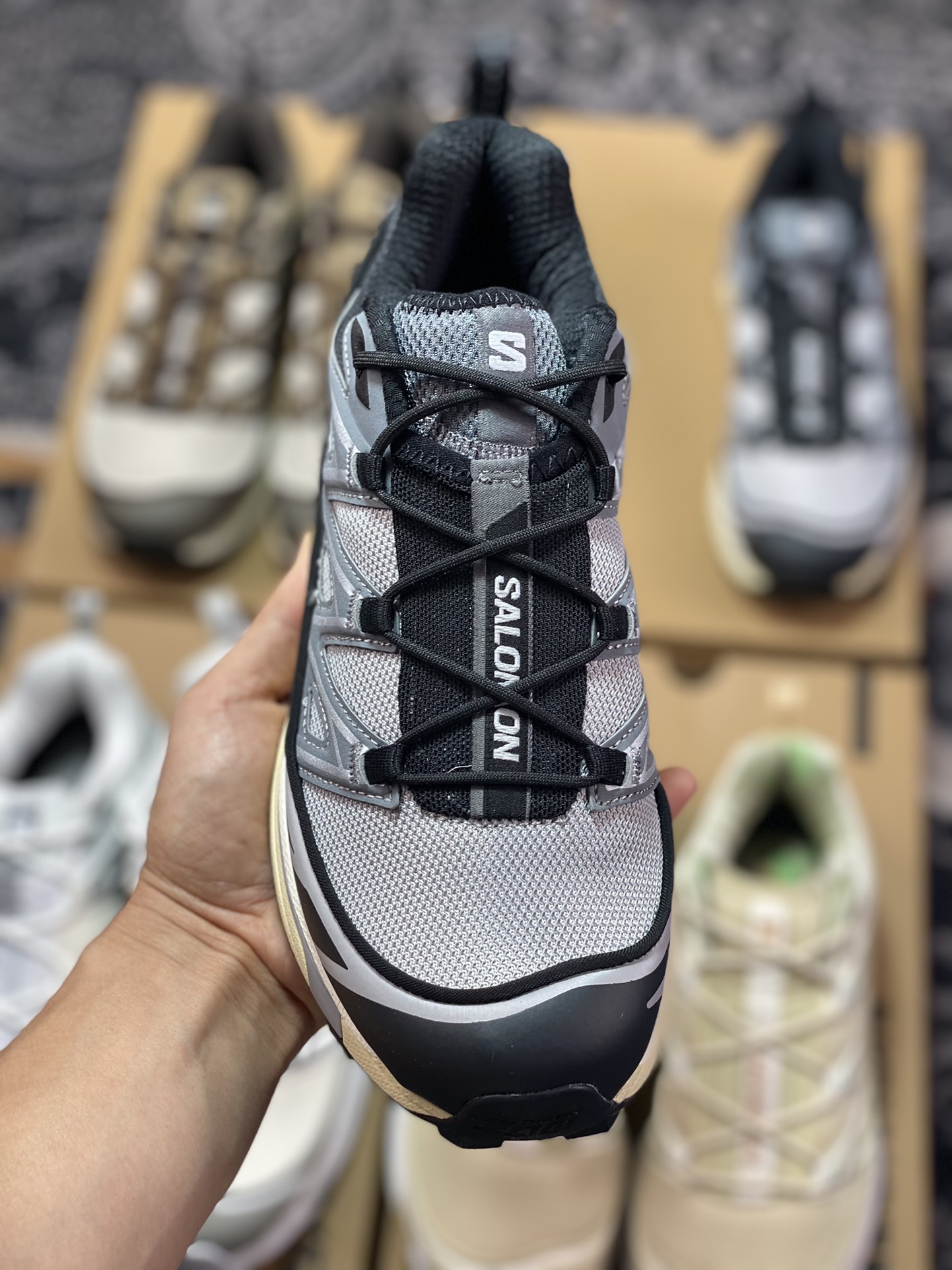 Salomon/Salomon XT-6 Expanse”Silver Grey/Black”XT-6 vast series running shoes ”silver gray black beige” 416722