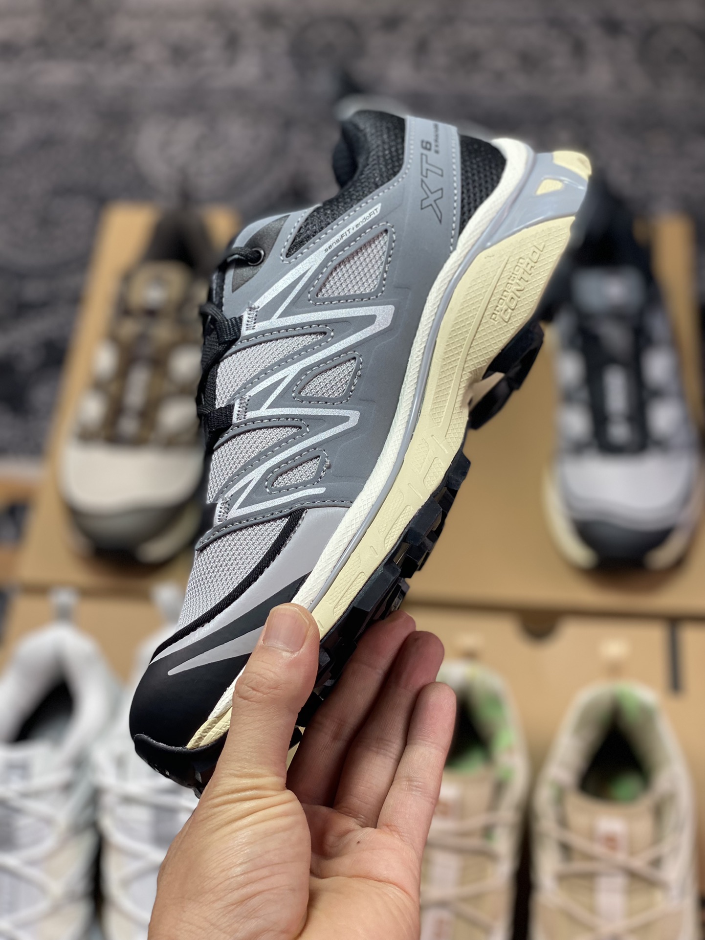 Salomon/Salomon XT-6 Expanse”Silver Grey/Black”XT-6 vast series running shoes ”silver gray black beige” 416722