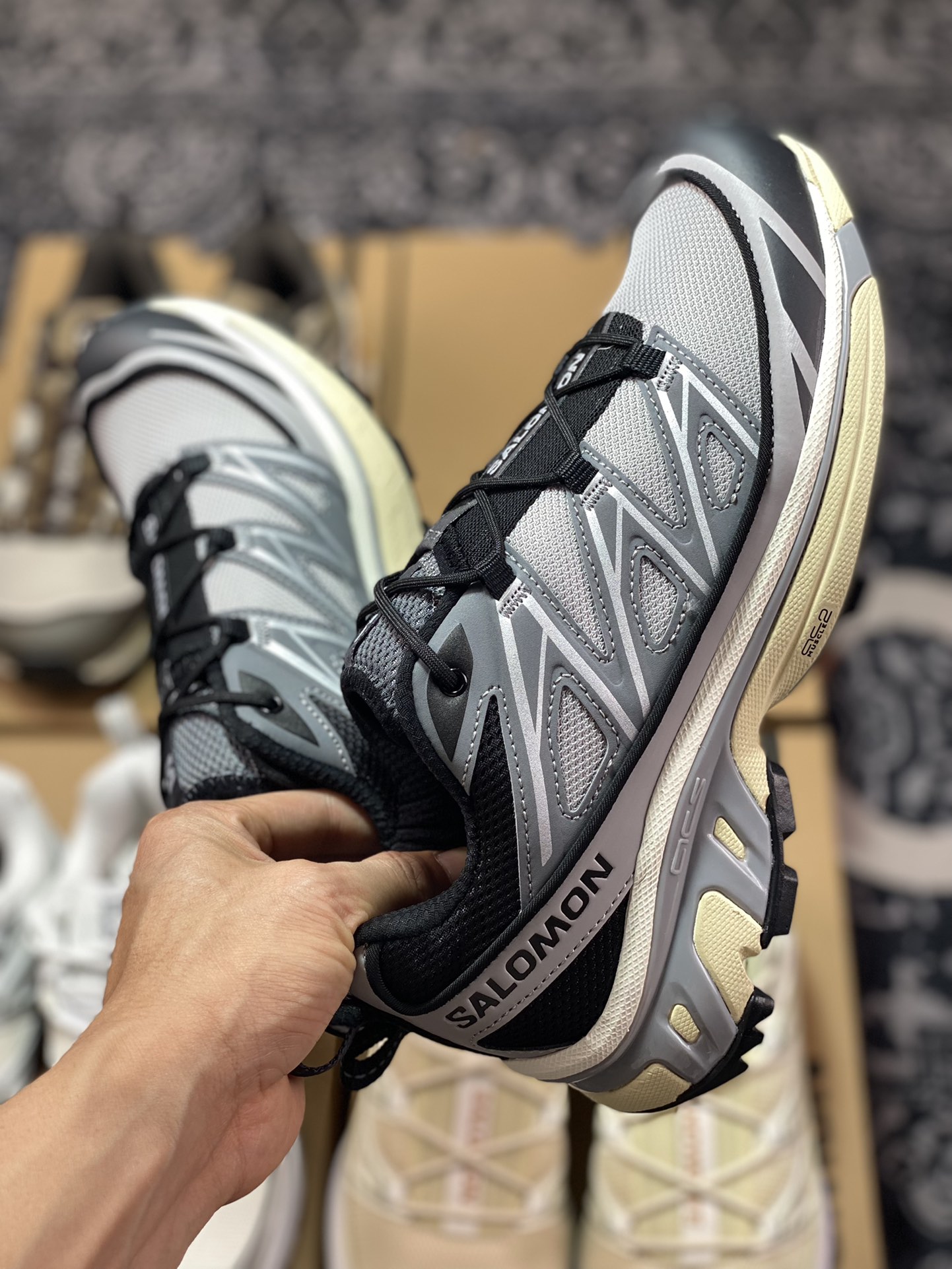 Salomon/Salomon XT-6 Expanse”Silver Grey/Black”XT-6 vast series running shoes ”silver gray black beige” 416722