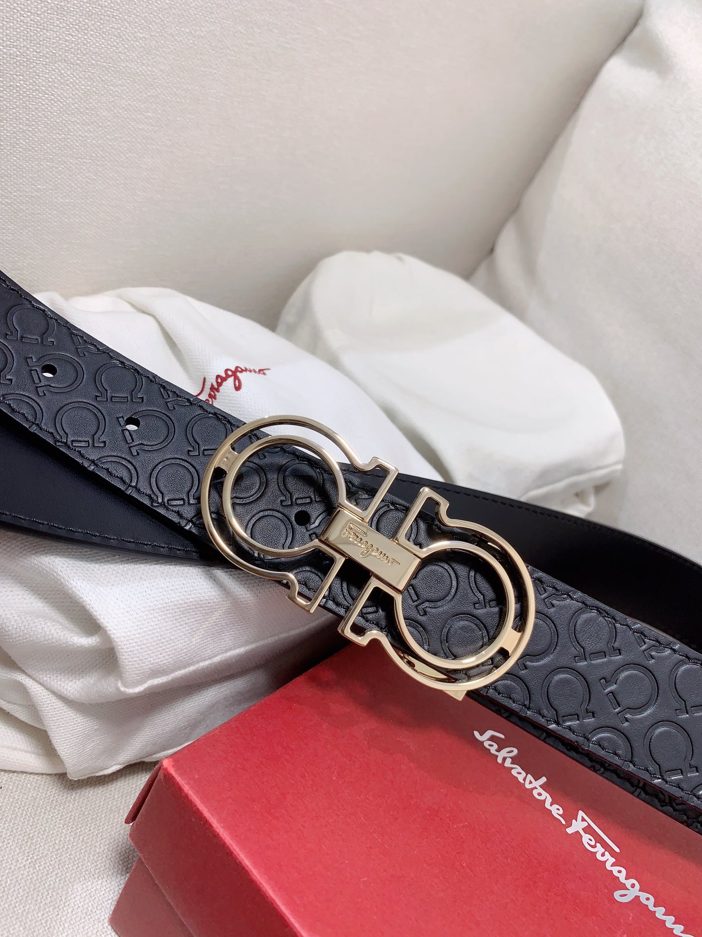 Ferragamo Haute Couture Luxury Atelier Designer Belt Tie Accessories Ref 7