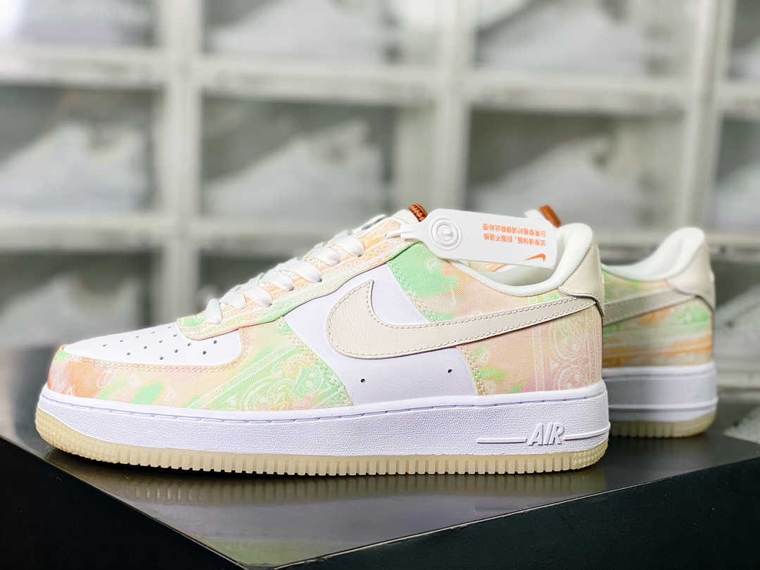 Air Force 1'07 Low LX ”Paisley Print” Air Force One sneakers ”White Colorful Tie-Dye Cashew Flower” FJ7739-101