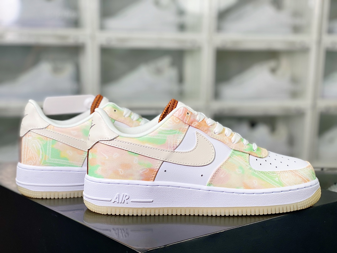 Air Force 1'07 Low LX ”Paisley Print” Air Force One sneakers ”White Colorful Tie-Dye Cashew Flower” FJ7739-101