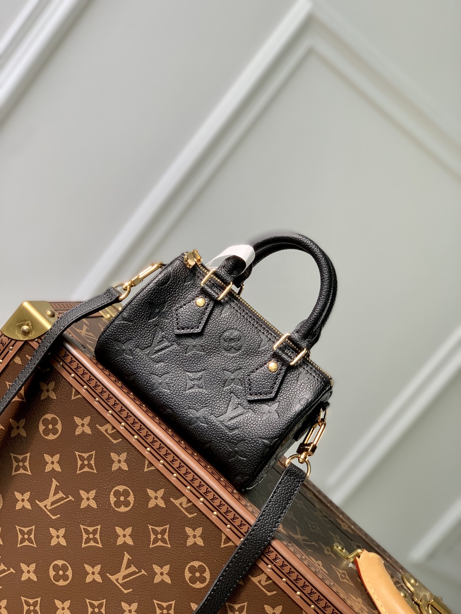 Louis Vuitton LV Speedy Bags Handbags Black Monogram Canvas Mini M82450