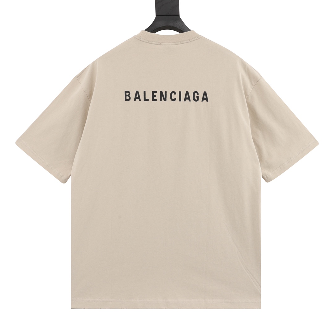 Balenciaga/巴黎世家 前后字母刺绣短袖T恤