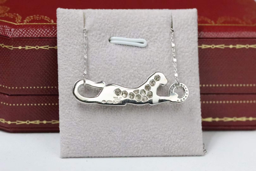 Cartier Cartier 满钻绿眼小豹子 锁骨项链