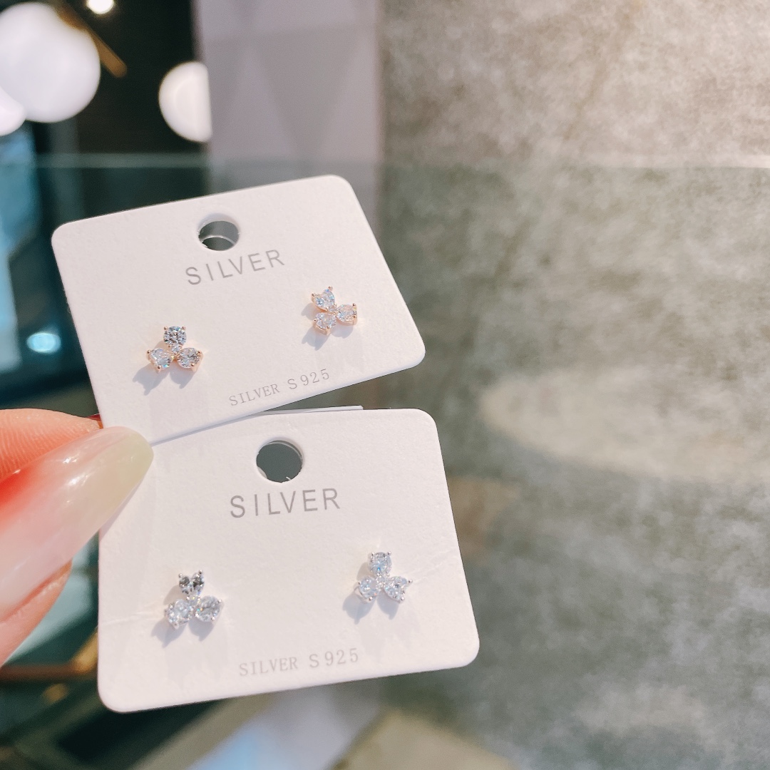 S925 Sterling Silver Earrings Lively Party Gold