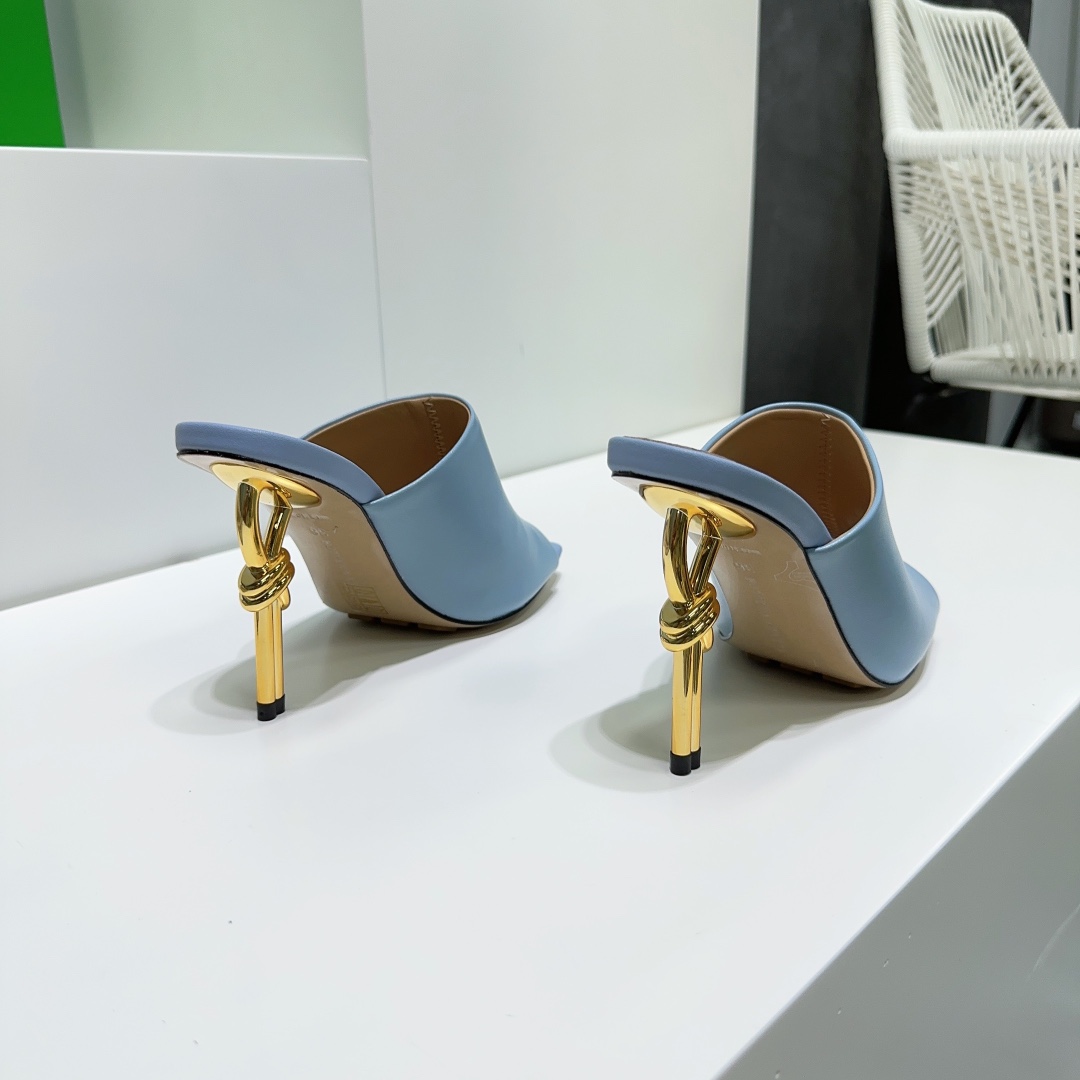 Bottega Veneta High-Quality P775 Metal Knot Lady Slippers with Italian Leather Base - 图片 8