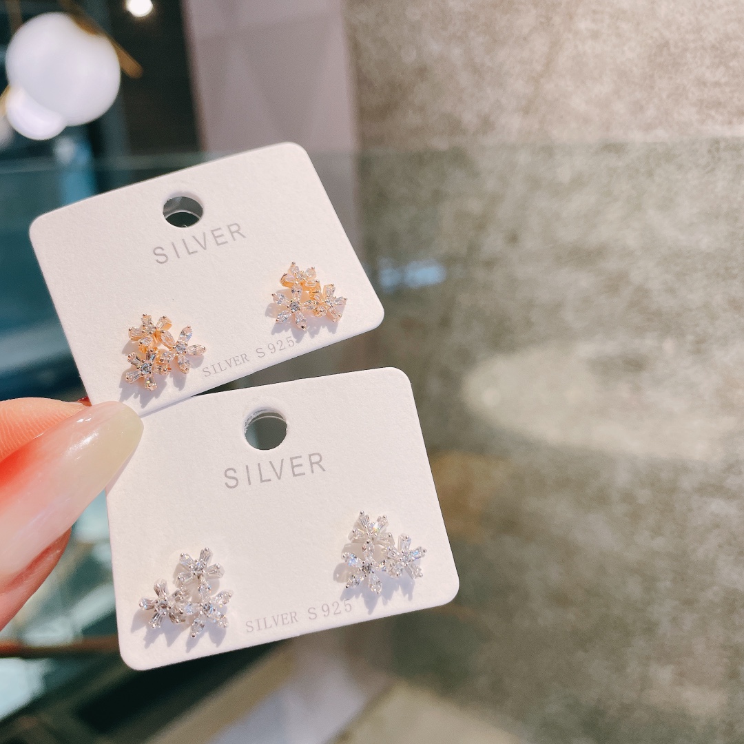 Fine Silver Earrings Girly Gift for Her Gold