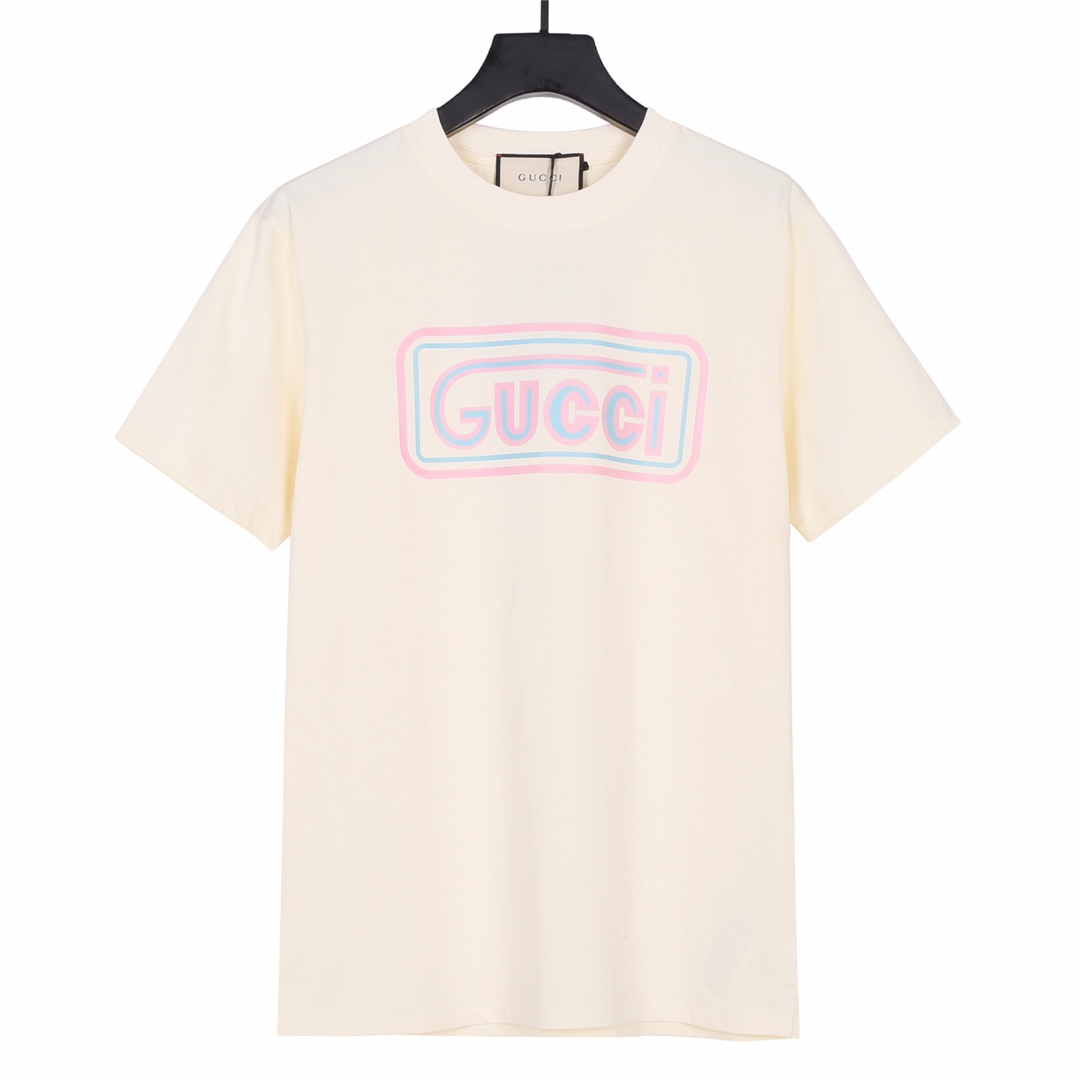 GUCCI/古驰 23ss夏季迷宫字母logo印花短袖T恤