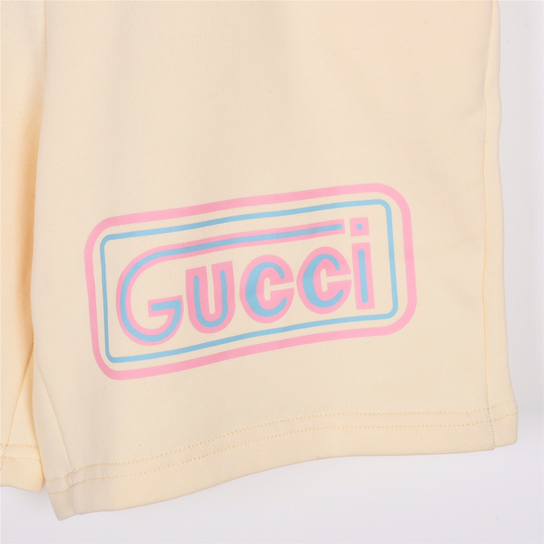 GUCCI/古驰 23ss夏季迷宫字母logo印花短裤