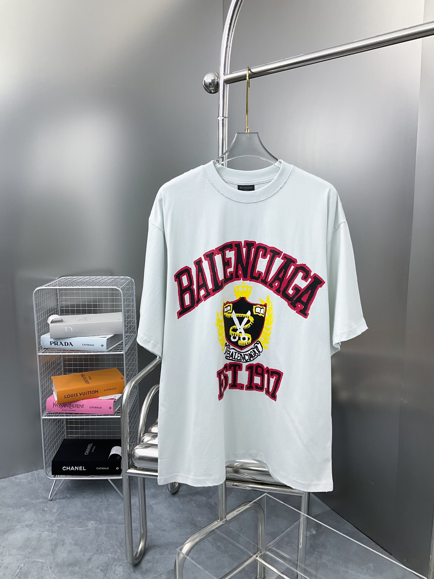 Balenciaga Qualità dello specchio
 Abbigliamento T-Shirt Stampa Unisex Lavorazione a maglia Vintage