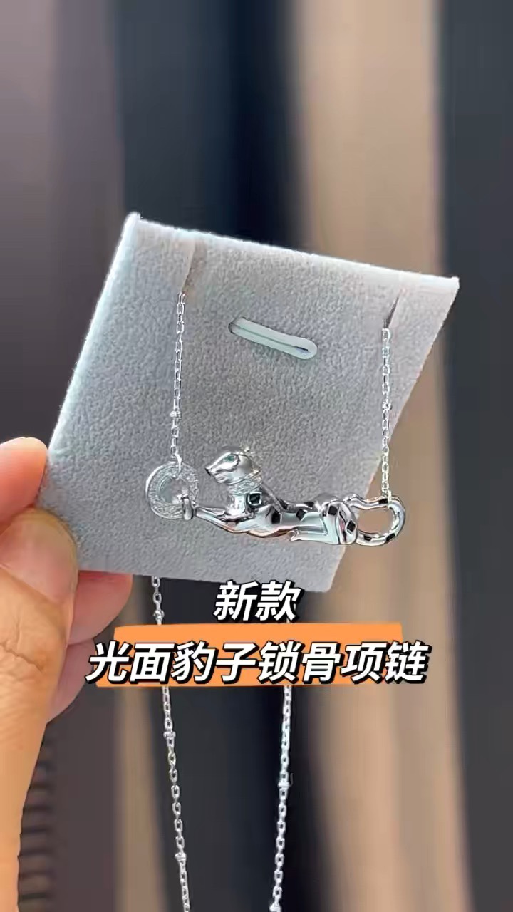 Cartier Cartier 光‮绿面‬眼小豹子 锁‮项骨‬链