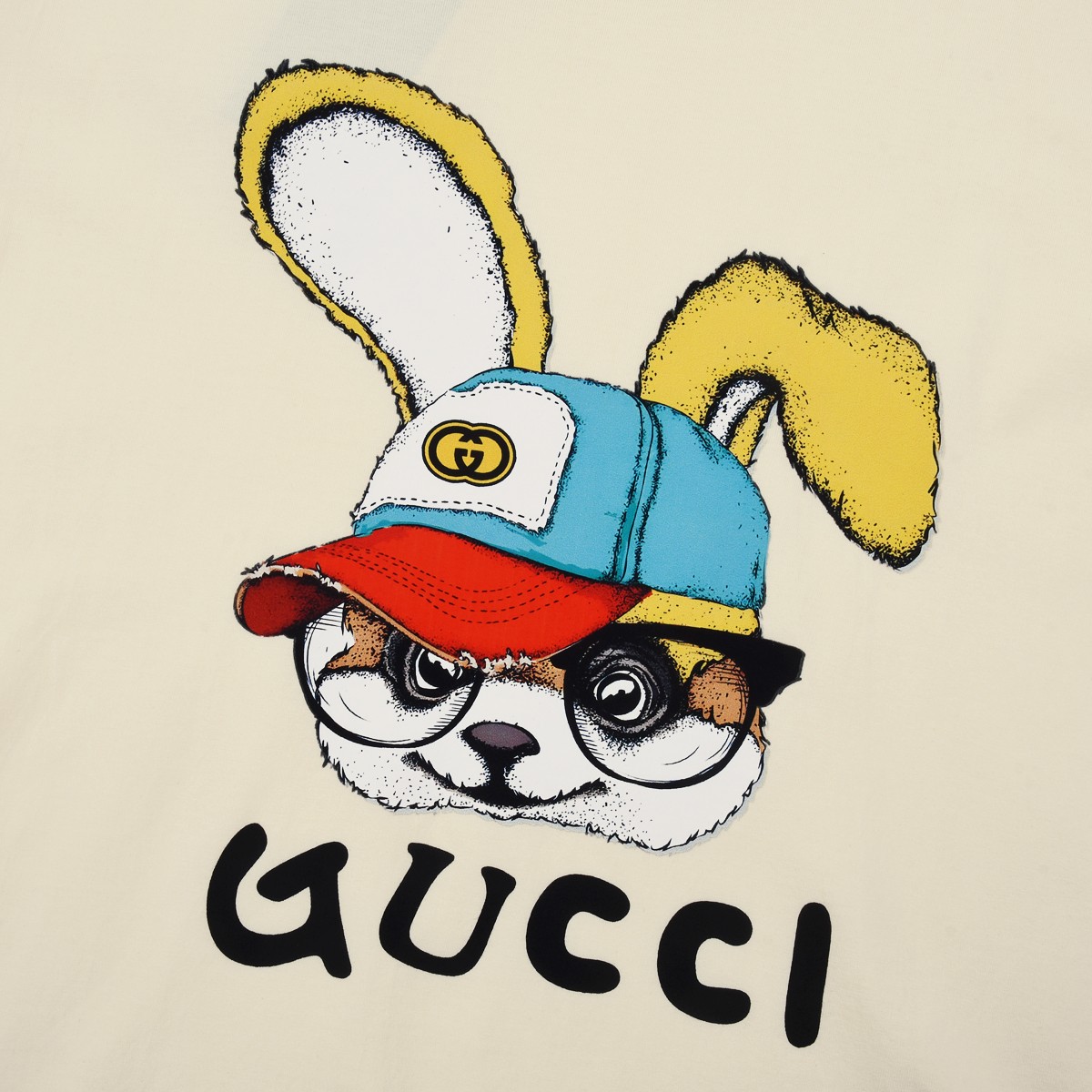 Gucci/古驰 23Fw 春夏最新限定卡通兔印花短袖