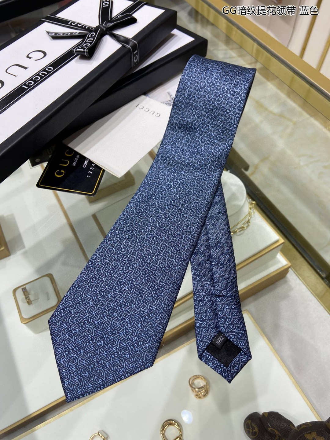 G家专柜新款GG暗纹提花领带男士领带