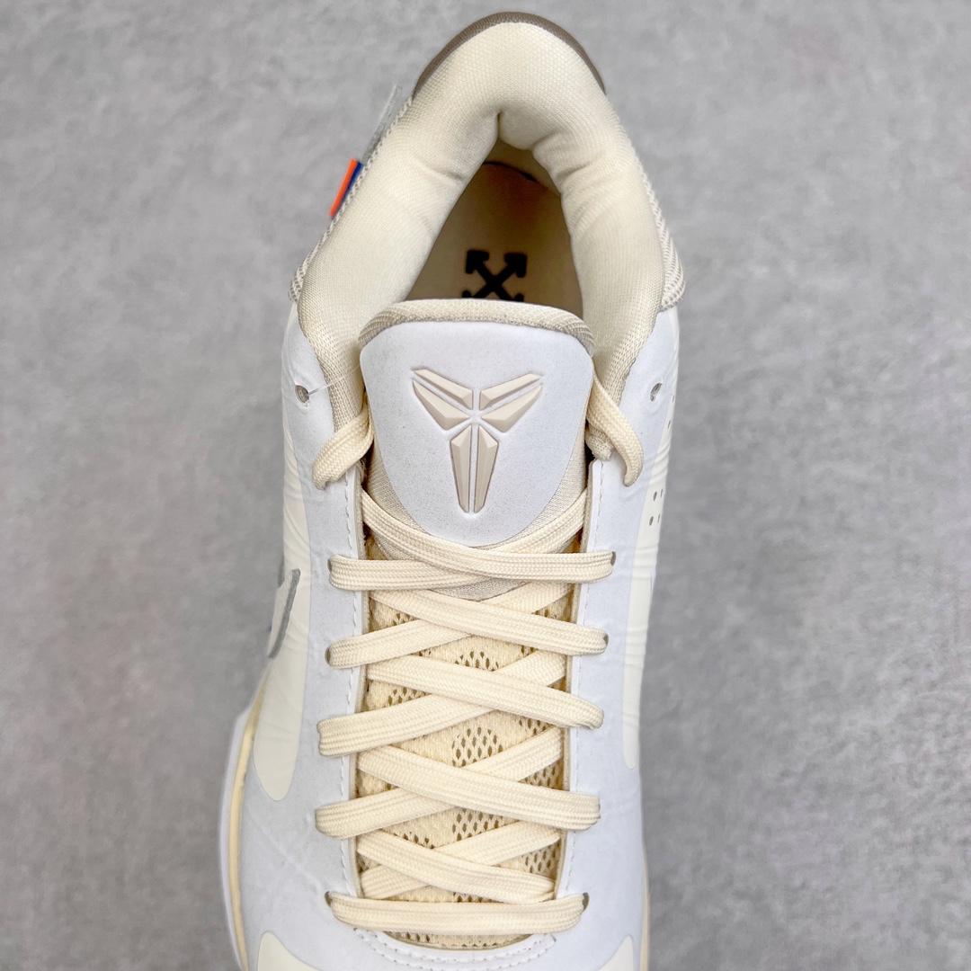 图片[5]-💰400 ＃S2纯原 科比复刻天花板nOff White x NK Zoom Kobe ZK5 科比5代 OW客制联名 DB4796-101 Zoom Turbo气垫➕后掌EVA缓震 实战配置直接拉满 原楦纸板开发 鞋身流线型、后跟塑形 区分土肥圆 原档数据3D打印 鞋面细节匹配原版 全身鞋材卡料色独家定制 唯一正确喷漆SWOOSH NK专利Flyknit飞线科技，给予鞋身足够抗扭矩力 真实底模最大48.5 实战利器 专供海外市场 Size：40 40.5 41 42 42.5 43 44 44.5 45 46 47.5 48.5n（脚宽、脚胖 建议买大半码） 编码：by4936070-运动鞋