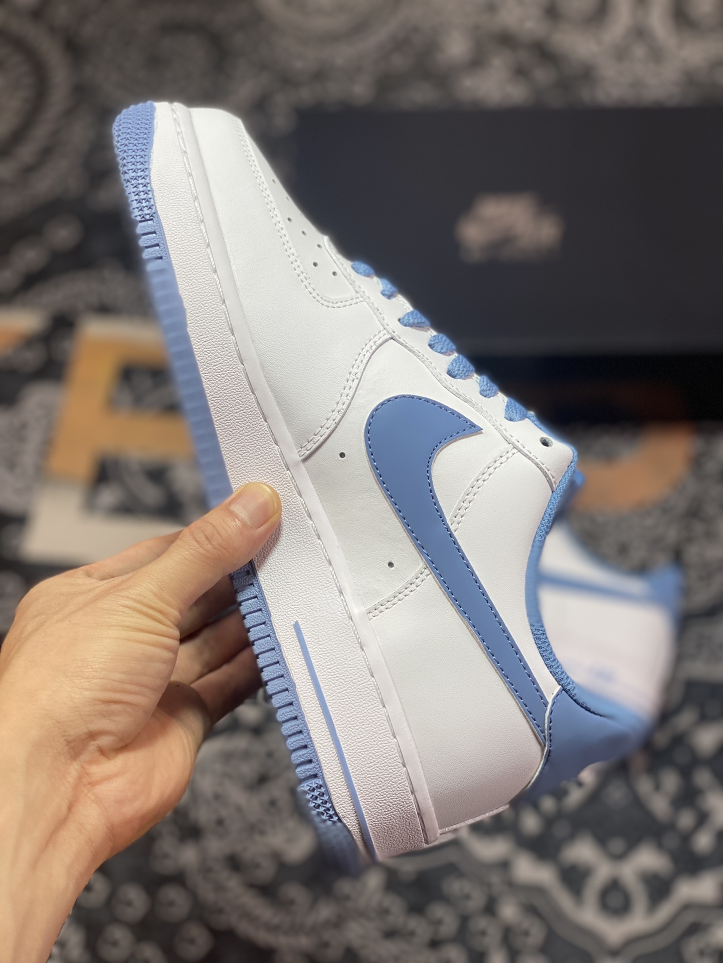 Nike Air Force 1'07 Low ”White/Denim Blue 3M” Air Force One sneakers ”Leather White Denim Blue Reflective Hooks” JX2696-852