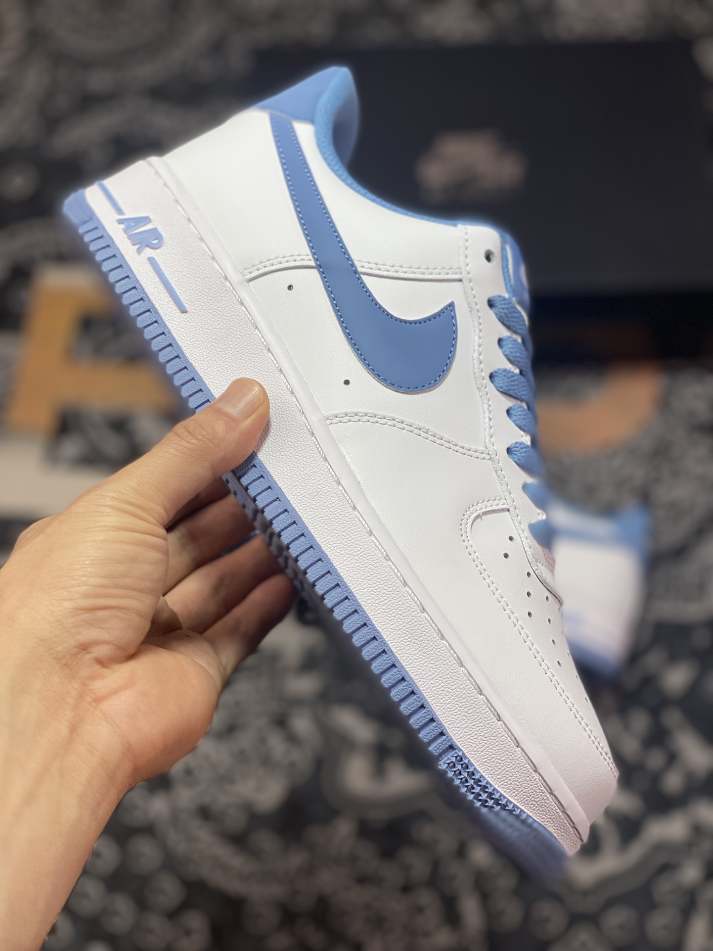 Nike Air Force 1'07 Low ”White/Denim Blue 3M” Air Force One sneakers ”Leather White Denim Blue Reflective Hooks” JX2696-852