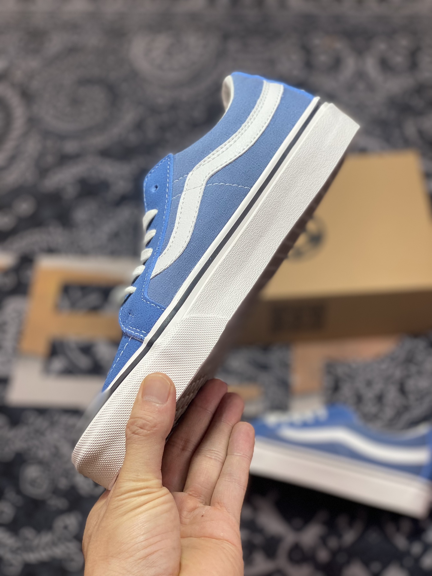 Vans SK8-Low environmentally friendly blue new generation retro contrasting low-cut vulcanized canvas shoes