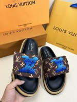 Louis Vuitton Shoes Slippers Printing Rubber Sheepskin