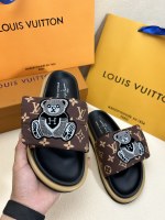 Louis Vuitton Shoes Slippers Printing Rubber Sheepskin