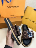 Louis Vuitton Shoes Slippers Printing Rubber Sheepskin