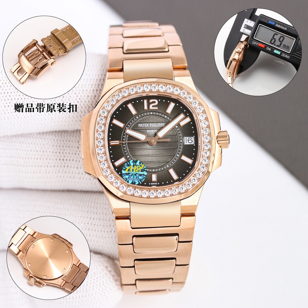 PP 鹦鹉螺7010系列 石英女表特惠,皮带,男,女,手表 4