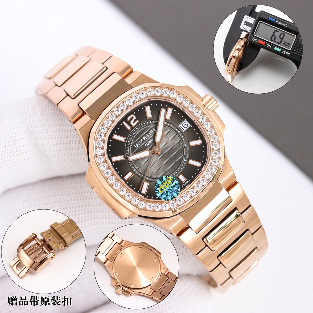 PP 鹦鹉螺7010系列 石英女表特惠,皮带,男,女,手表 3